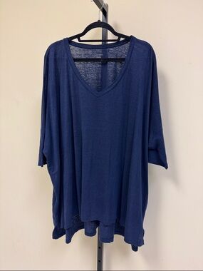 Eileen Fisher Deep Navy V-Neck Oversized Tunic